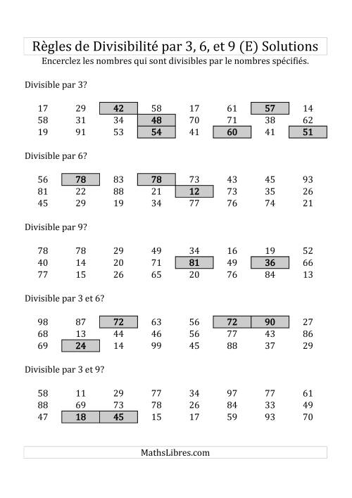 Divisibilité par 3, 6 et 9 -- 2-chiffres (E) page 2