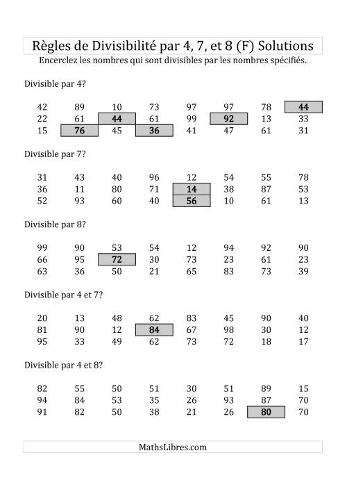 Divisibilité par 4, 7 et 8 -- 2-chiffres (F) page 2