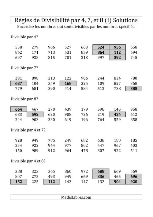 Divisibilité par 4, 7 et 8 -- 3-chiffres (I) page 2