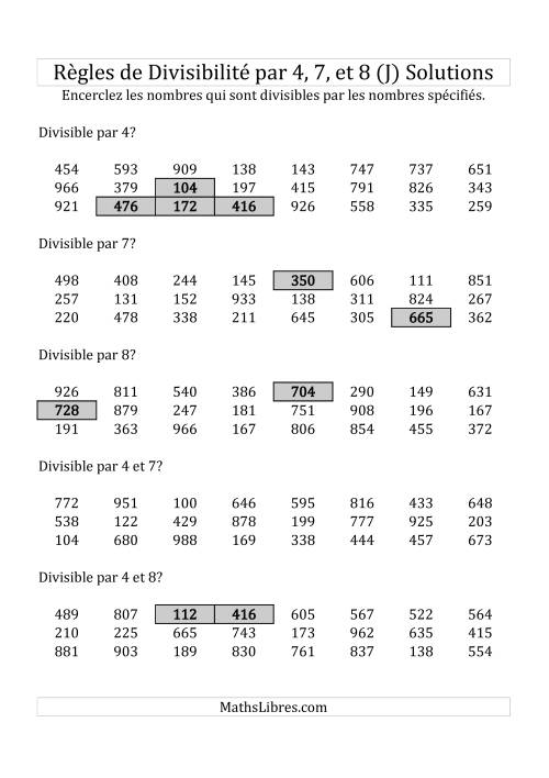 Divisibilité par 4, 7 et 8 -- 3-chiffres (J) page 2