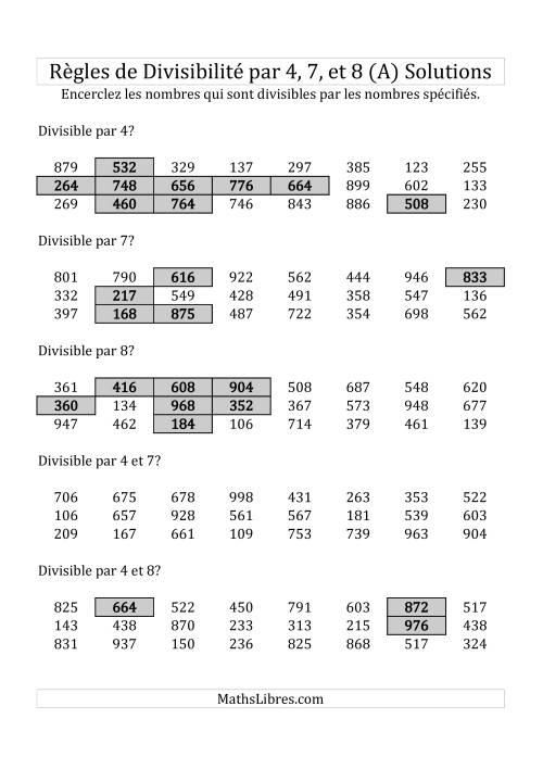 Divisibilité par 4, 7 et 8 -- 3-chiffres (Tout) page 2