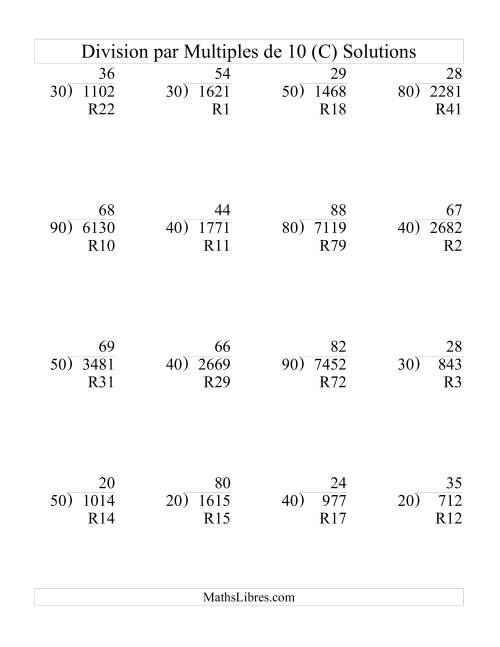 Division Longue -- Multiple de 10 -- Quotient Deux-Chiffres (C) page 2