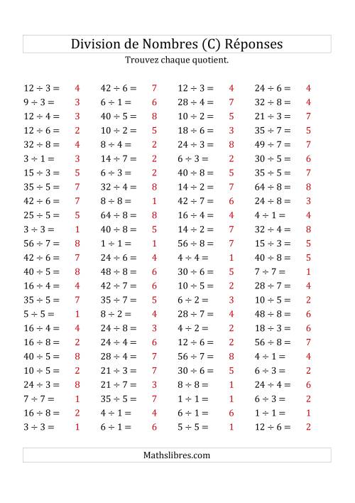 Division de Nombres Jusqu'à 64 (C) page 2