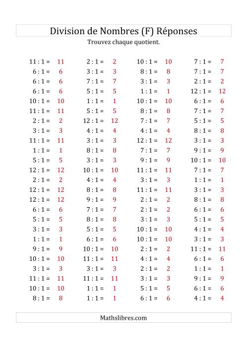 Division de Nombres Par 1 (Quotient 1 - 12) (F) page 2