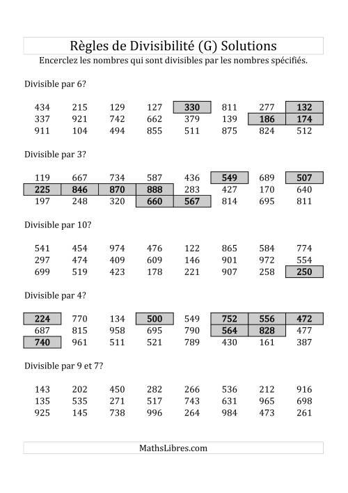 Divisibilité par chiffres 2 à 10 -- 3-chiffres (G) page 2