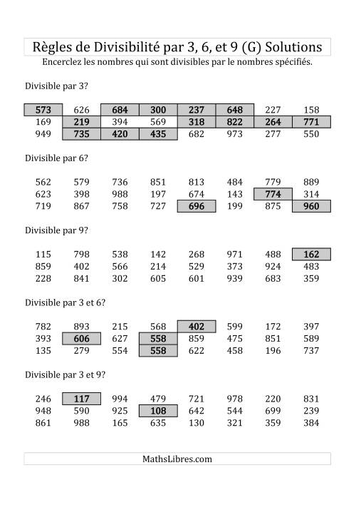 Divisibilité par 3, 6 et 9 -- 3-chiffres (G) page 2