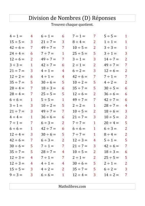 Division de Nombres Jusqu'à 49 (D) page 2
