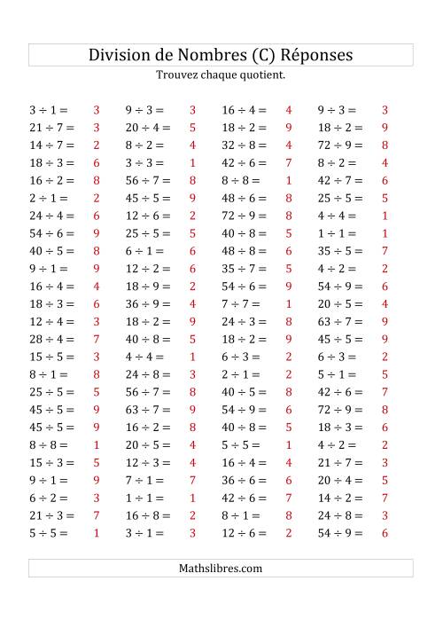 Division de Nombres Jusqu'à 81 (C) page 2