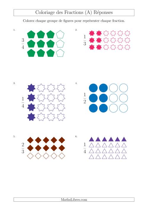 Coloriage de Groupes de Figures pour Représenter des Fractions (Tout) page 2