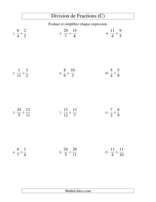 Division et Simplification de Fractions Impropres (C)