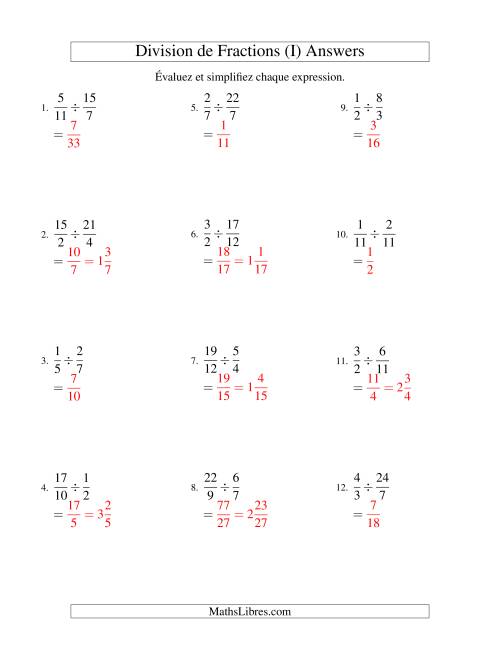 Division et Simplification de Fractions Impropres (I) page 2