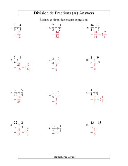 Division et Simplification de Fractions Impropres (Tout) page 2