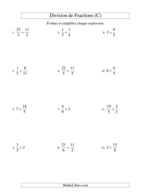 Division et Simplification de Fractions (C)