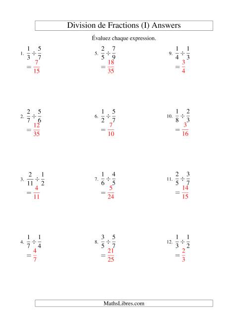 Division et Simplification de Fractions Propres (I) page 2