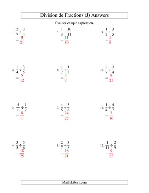 Division et Simplification de Fractions Propres (J) page 2