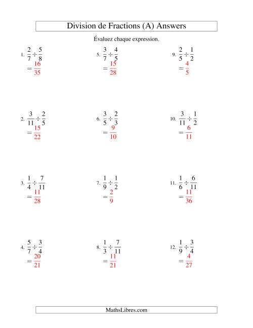 Division et Simplification de Fractions Propres (Tout) page 2