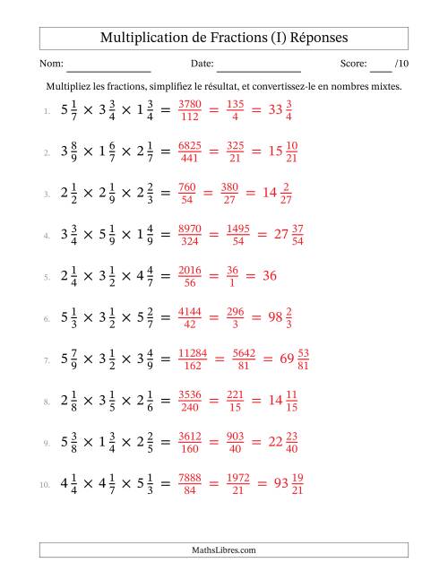 Multiplier trois fractions mixtes (I) page 2