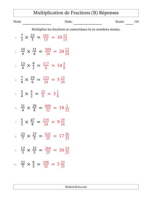 Multiplier Deux Fractions Impropres (B) page 2