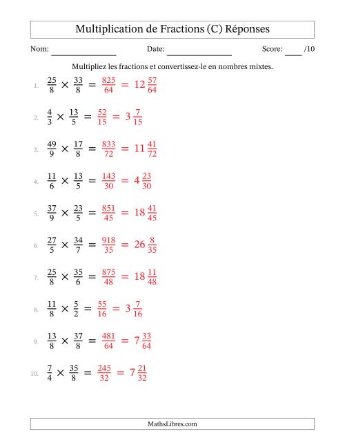 Multiplier Deux Fractions Impropres (C) page 2