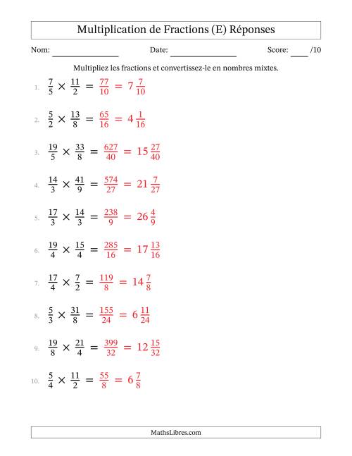 Multiplier Deux Fractions Impropres (E) page 2
