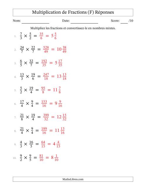 Multiplier Deux Fractions Impropres (F) page 2