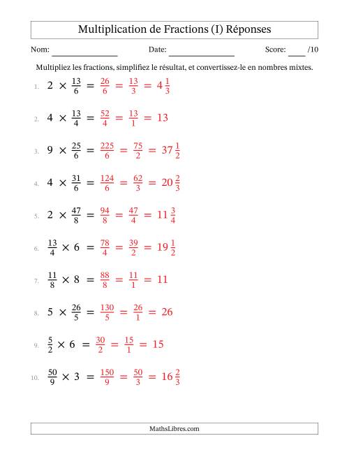 Multiplier Fractions Impropres par quelques Nombres Entiers (I) page 2