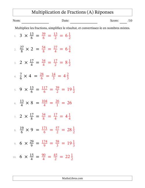 Multiplier Fractions Impropres par quelques Nombres Entiers (Tout) page 2