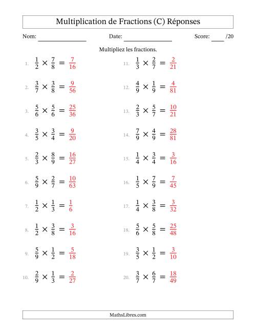 Multiplier Deux Fractions Propres (C) page 2