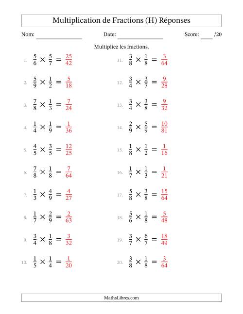 Multiplier Deux Fractions Propres (H) page 2