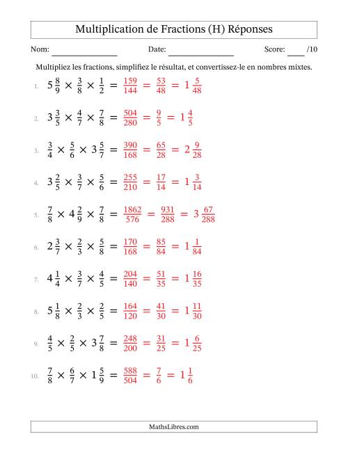 Multiplier fractions propres par quelques fractions mixtes (trois facteurs) (H) page 2