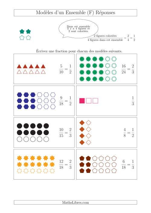 Représentation des Fractions avec des Modèles d'un Ensemble (Demis et Tiers) (F) page 2