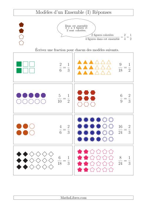 Représentation des Fractions avec des Modèles d'un Ensemble (Demis et Tiers) (I) page 2