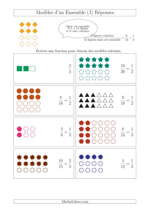 Représentation des Fractions avec des Modèles d'un Ensemble (Demis et Tiers) (J) page 2