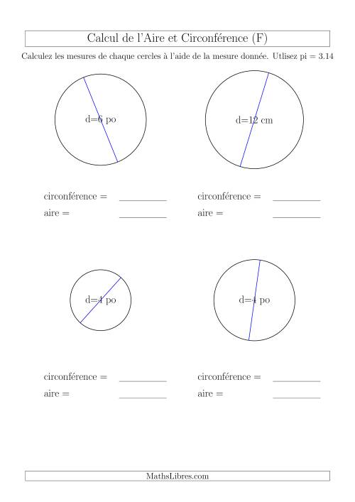 Calcul de Mesures d'un Cercle (F)