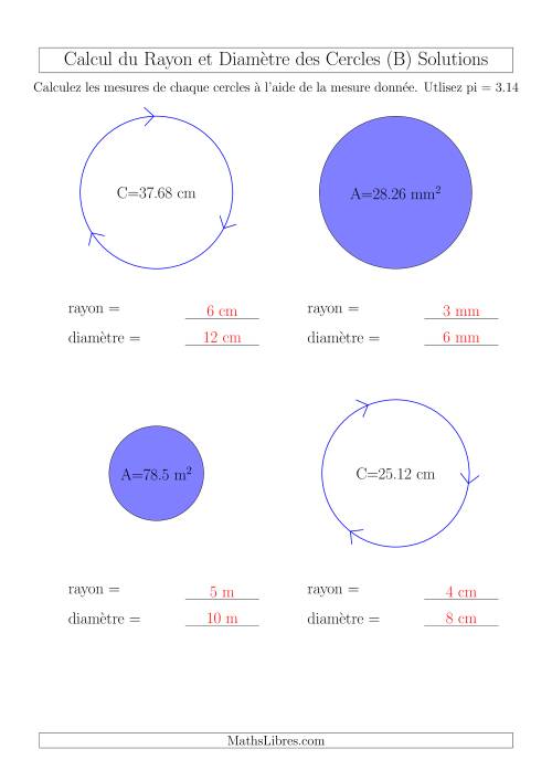 Calcul du Rayon & Diamètre (B) page 2