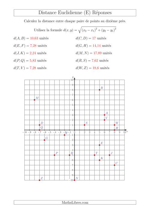 Calcul de la Distance Entre Deux Points à l'Aide du Théorème de Pythagore (E) page 2