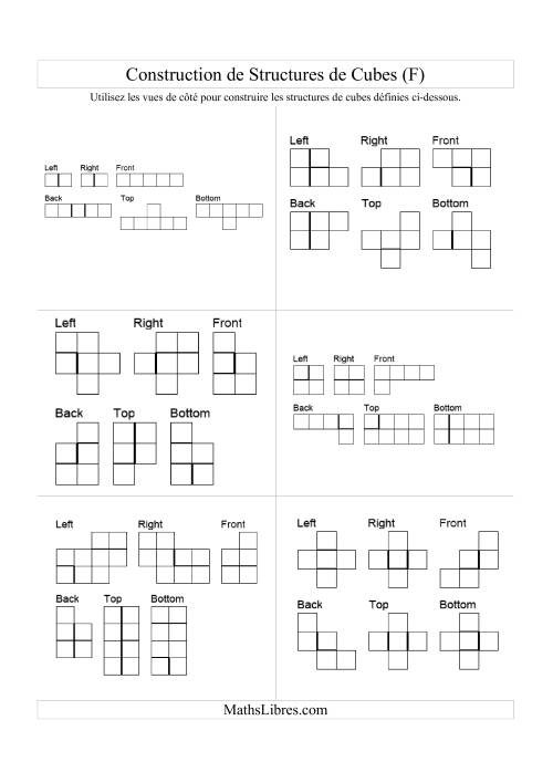 Vues de côté de structures de cubes (F)