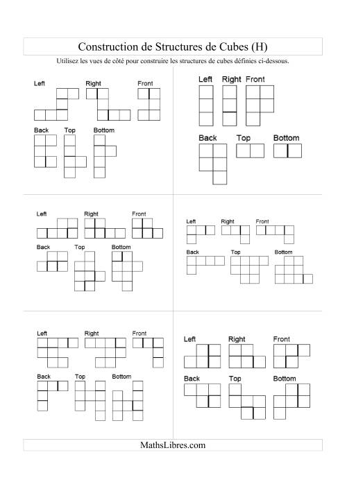 Vues de côté de structures de cubes (H)