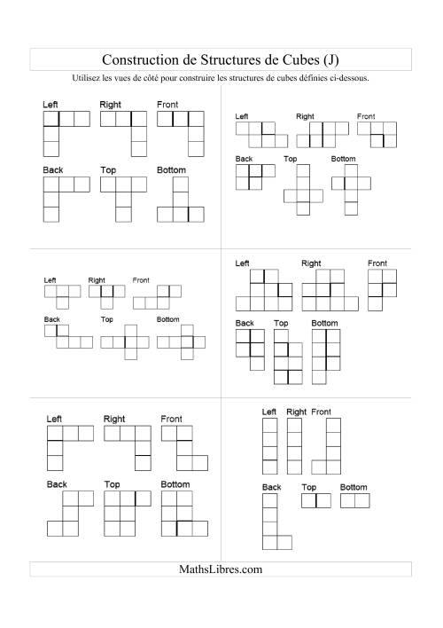 Vues de côté de structures de cubes (J)