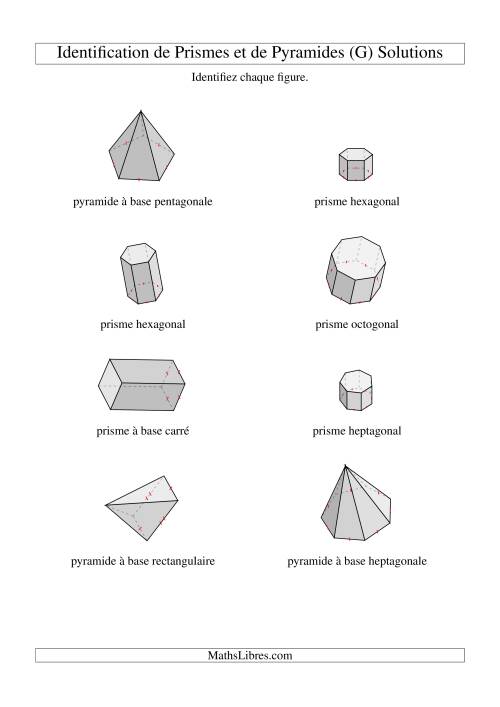 Identification de Prismes et de Polyèdres (G) page 2