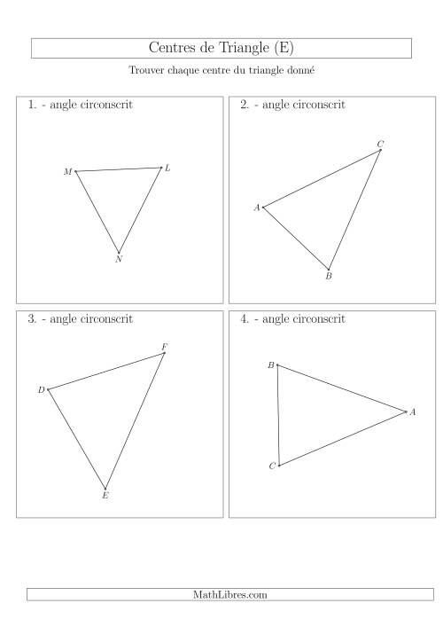 Angles Circonscrits des Triangles Aiguës  et Obtus (E)