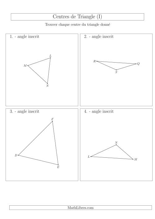 Angles Inscrits des Triangles Aiguës et Obtus (I)