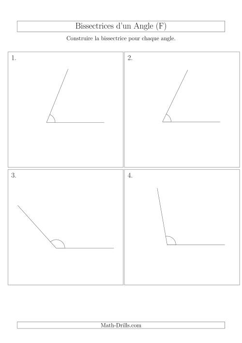 Bissectrices d'un Angle (Sans des Angles Tournés Aléatoirement) (F)