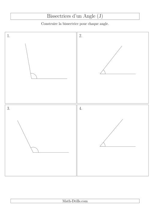 Bissectrices d'un Angle (Sans des Angles Tournés Aléatoirement) (J)