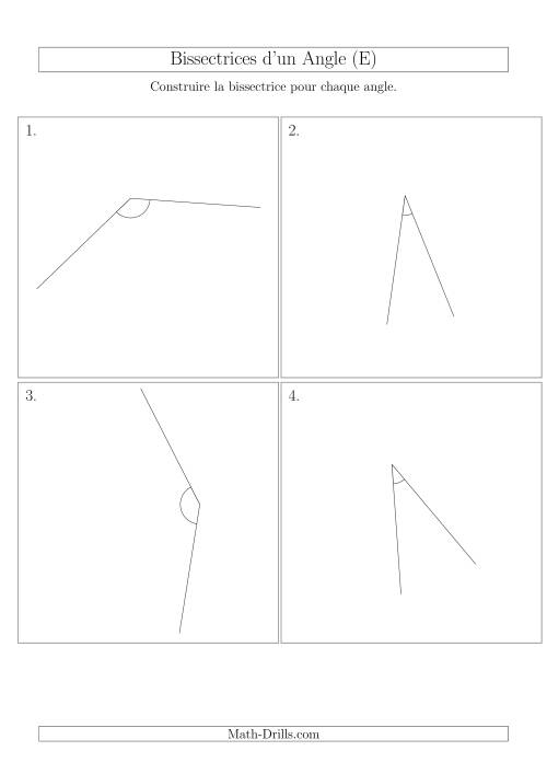 Bissectrices d'un Angle (Avec des Angles Tournés Aléatoirement) (E)