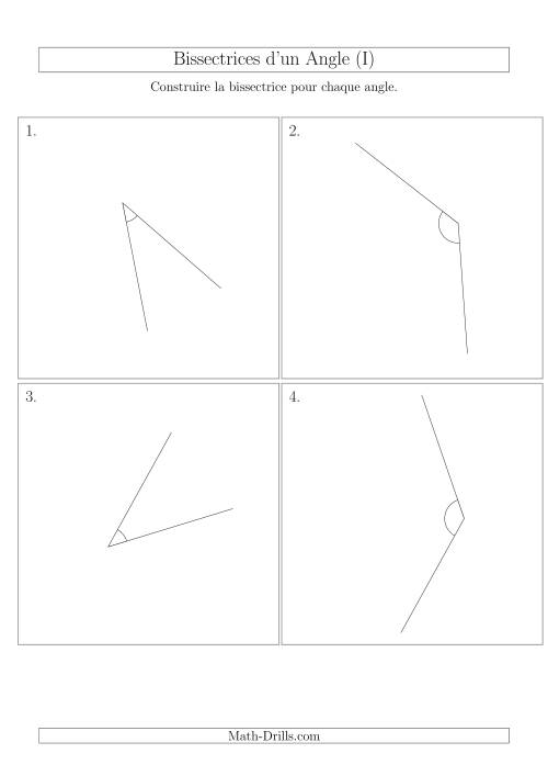 Bissectrices d'un Angle (Avec des Angles Tournés Aléatoirement) (I)