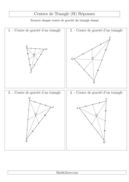 Centres de Gravité des Triangles Aiguës (H) page 2