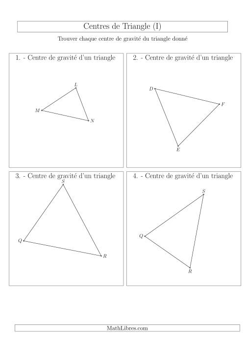 Centres de Gravité des Triangles Aiguës (I)