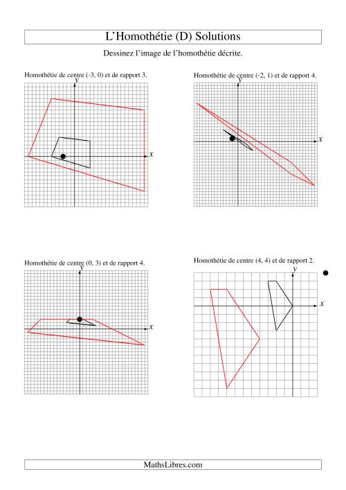 Homothéties de figures à 4 sommets (D) page 2