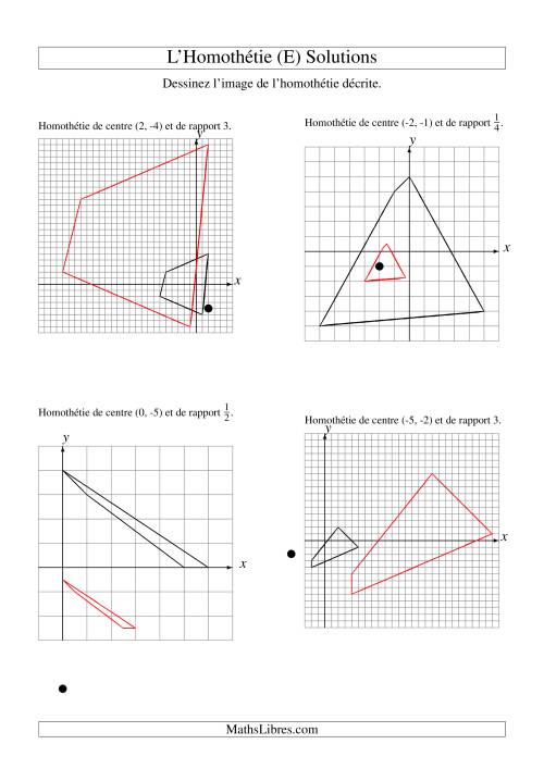 Homothéties de figures à 4 sommets (E) page 2